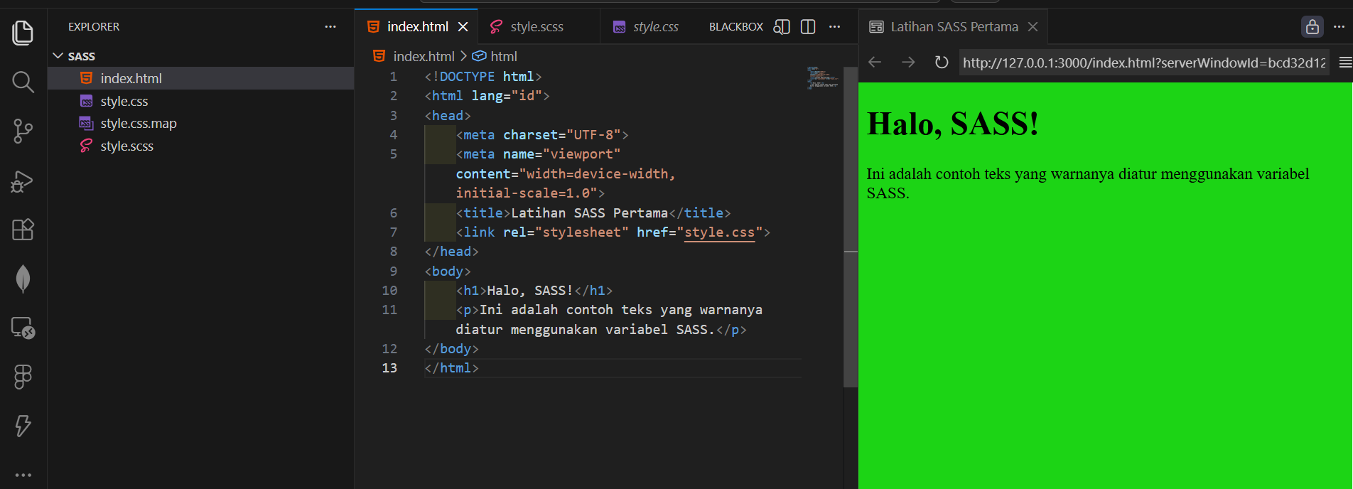 output sass